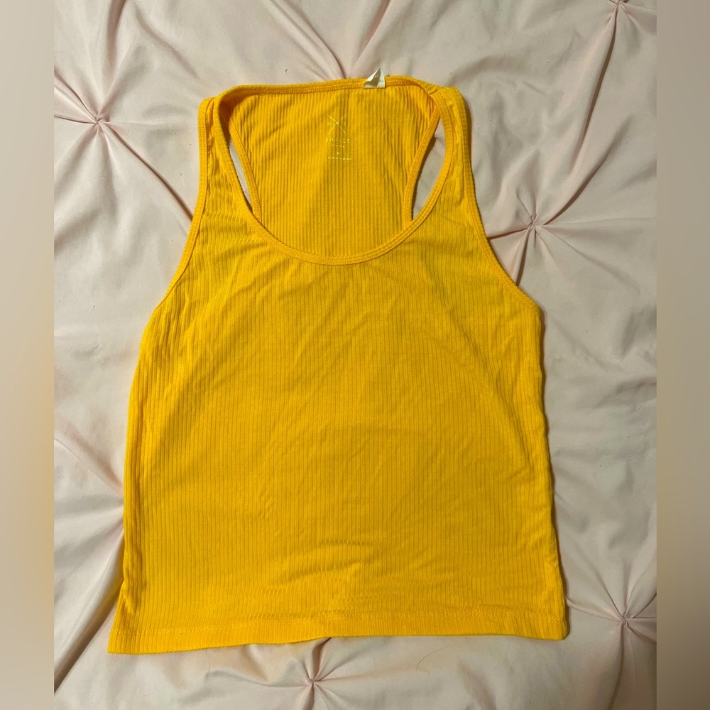 Pacsun Basics Razor Back Tank Top, in Mustard Yellow, Size Medium.